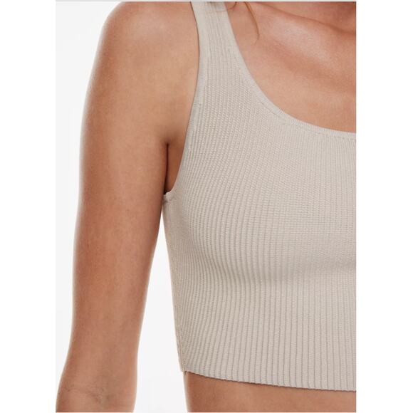 Babaton Sculpt Knit Square Neck Cropped Tank Matte Pearl Size 2XL Essential - Picture 5 of 14